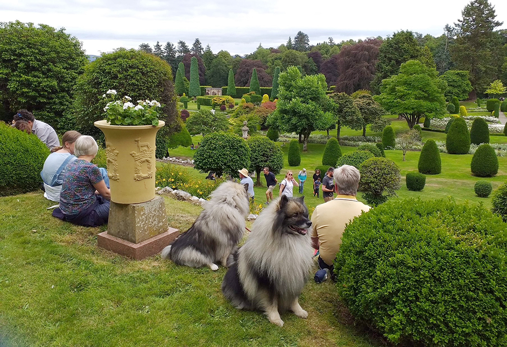 Visitors enjoy the sunshine at the Drummond Castle Gardens Open Day